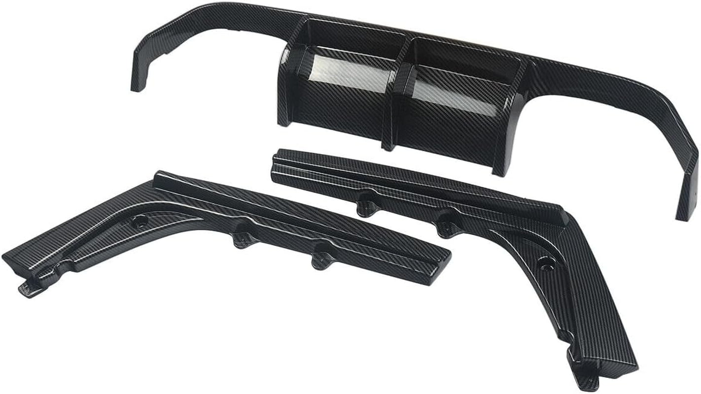 Rear Lip Bumper Diffuser Rear Diffuser Compatible with BMW F80 M3 & F82 F83 M4 2015-2020 Rear Bumper Lip Splitter (Carbon Fiber Look)