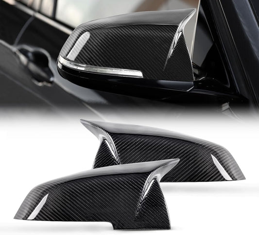 Real Carbon Fiber Mirror Caps for BMW F20 F22 F23 F30 F31 F32 F33 F36 F87 M2 X1 Accessories, Replacement Rearview Side Mirror Covers Caps, Car Accessories Decorative, 1Pair(Left-Right) (For BMW)