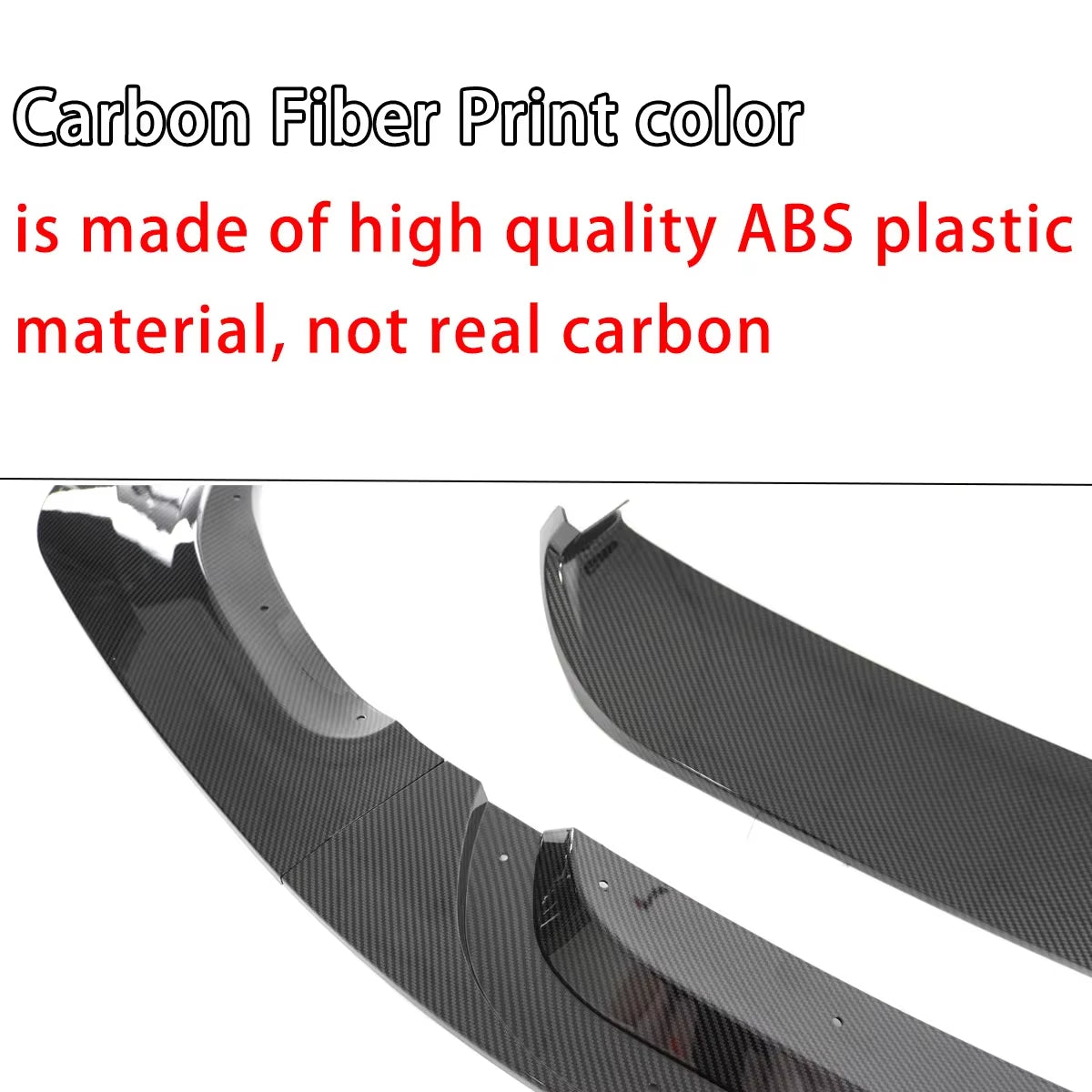 For BMW F80 M3 F82 F83 M4 2015-202 Front Bumper Lip Spoiler Splitter Body Kit Cars Accessories Carbon Fiber Print Glossy Black