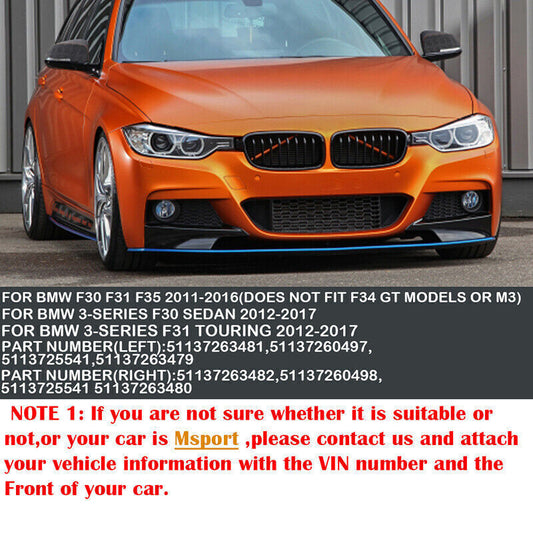 Carbon Fiber Black Front Grille/Grilles Kidney for BMW 3~Series F30 F31 12~18