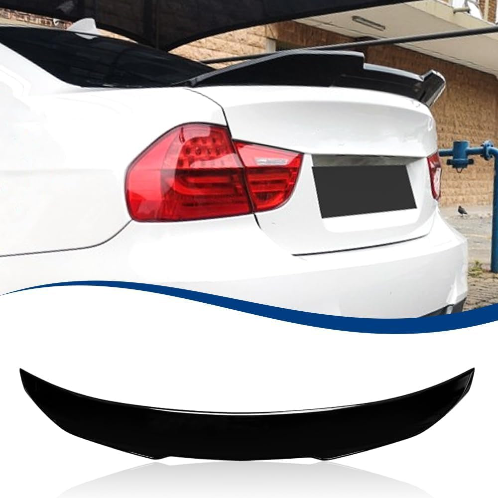 Carbon Fiber Pattern E90 Spoiler Psm-Style Compatible with (2005-2012) 3-Series E90 Sedan / E90 M3 Sedan
