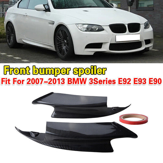 CARBON FIBER FRONT BUMPER LIP SPLITTERS SPOILER for 2008-2013 BMW E90 E92 M3 New
