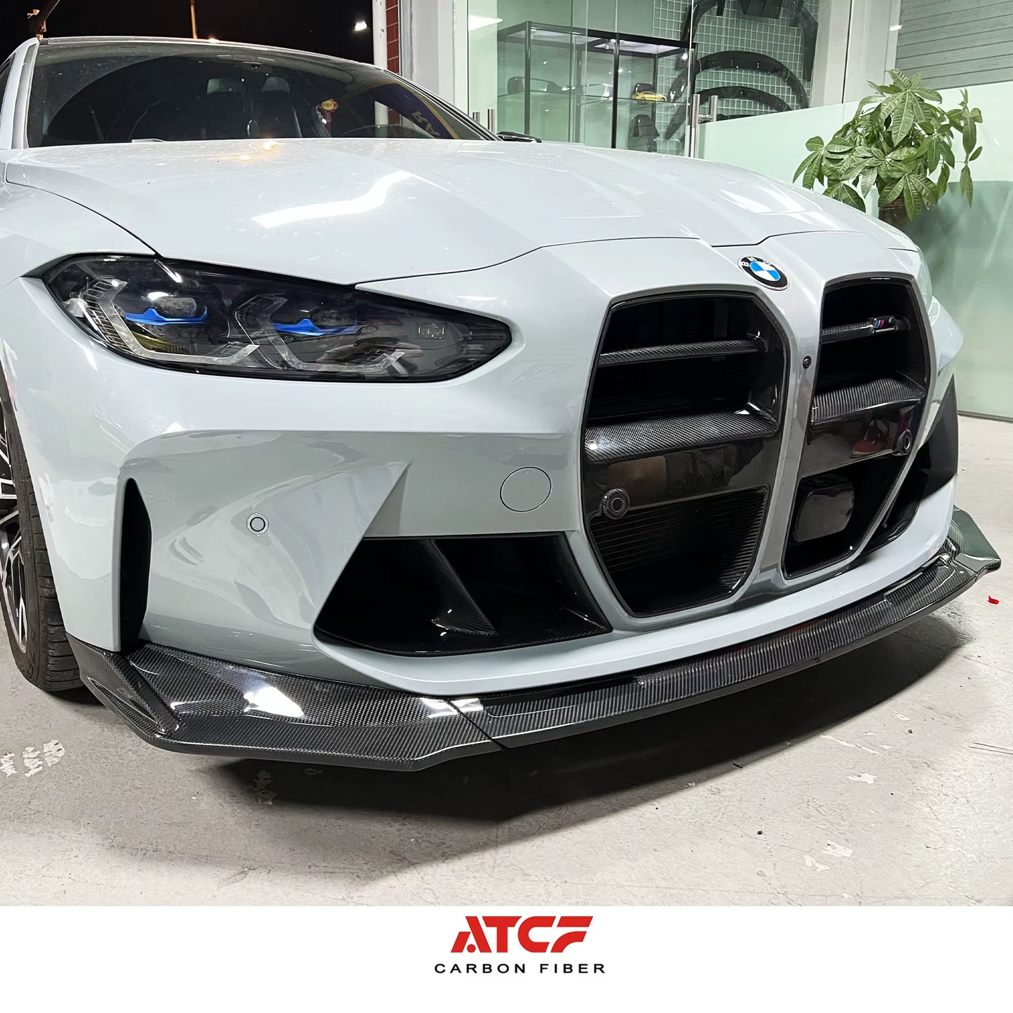 For BMW M4 G82 G83 M3 G80 Dry Carbon V Style Front Lip