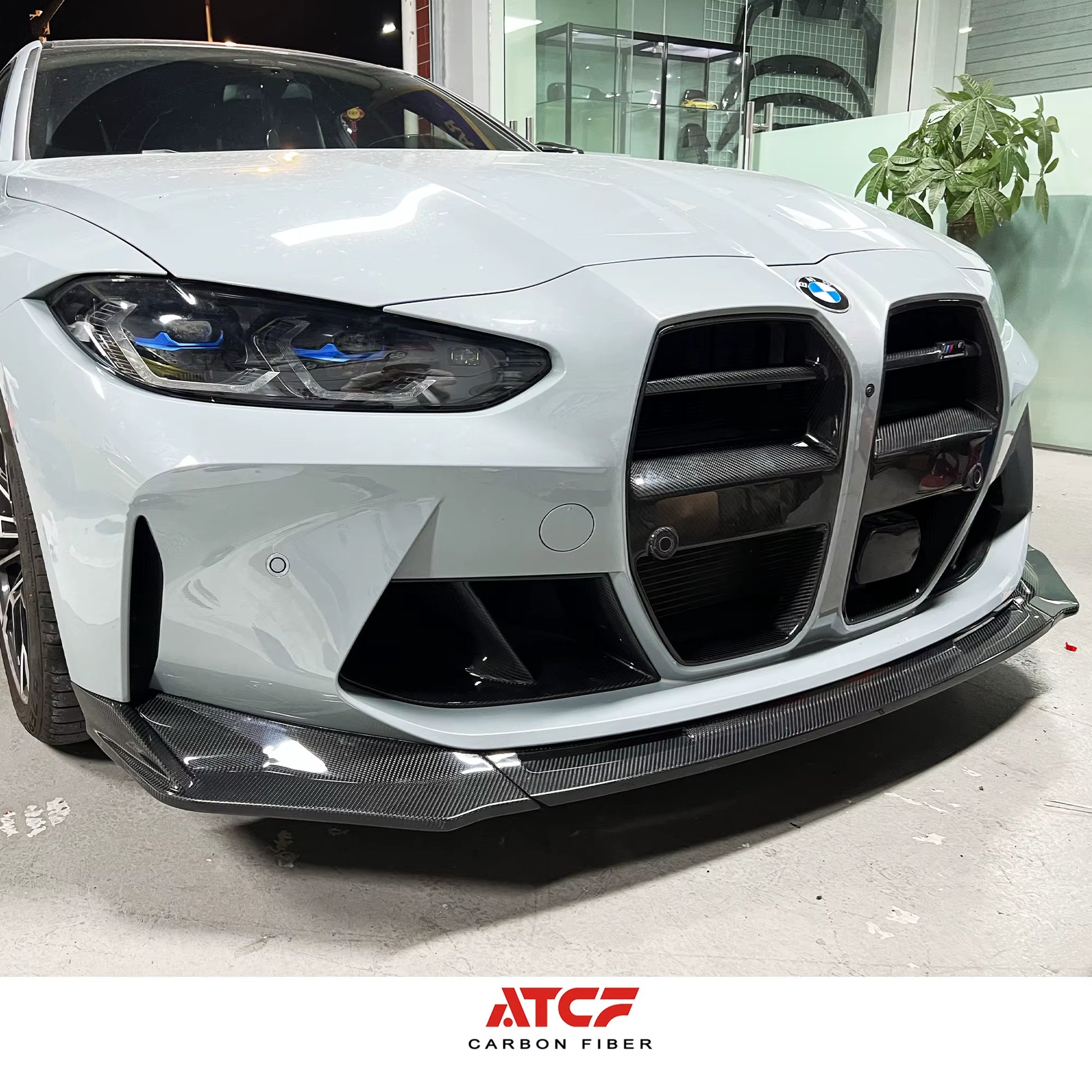 For BMW M4 G82 G83 M3 G80 Dry Carbon V Style Front Lip