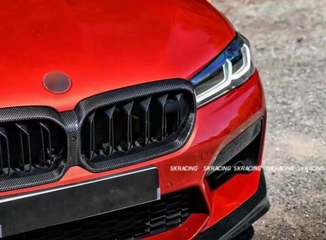 Real Carbon Fiber Front Grille Grill Cover for BMW 5 Series M5 F90 2021-2023