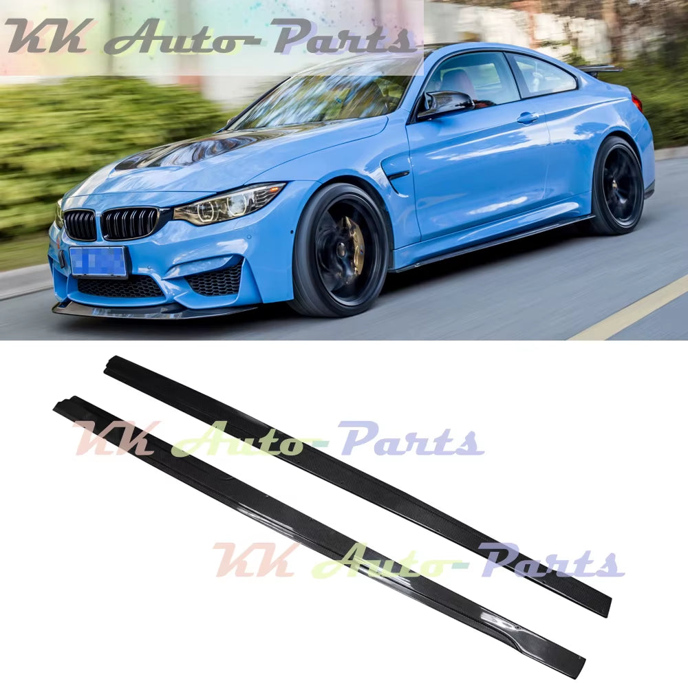 Real Carbon Fiber Side Skirts Extensions Apron Lip for BMW F80 F82 F83 M3 M4 2014-2019