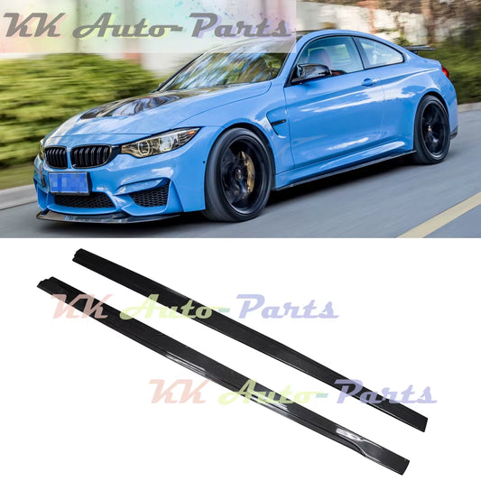 Real Carbon Fiber Side Skirts Extensions Apron Lip for BMW F80 F82 F83 M3 M4 2014-2019