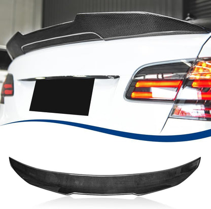 Carbon Fiber Pattern E90 Spoiler Psm-Style Compatible with (2005-2012) 3-Series E90 Sedan / E90 M3 Sedan