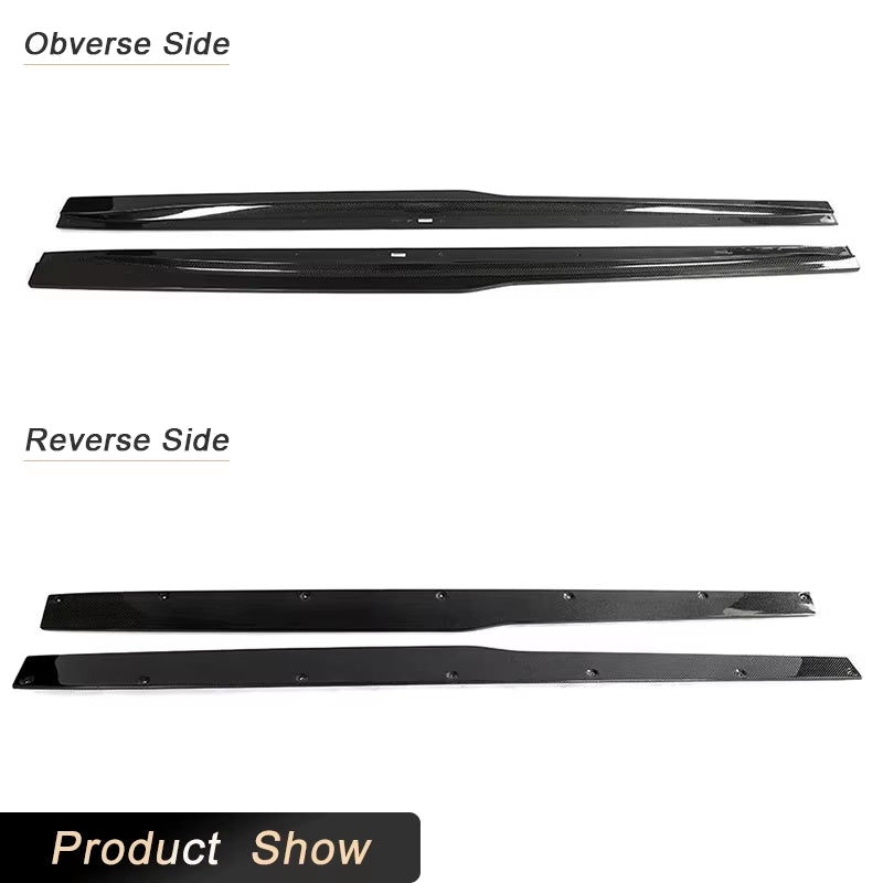 Car Side Skirts Extension Carbon Fiber for BMW F80 M3 Sedan 4-Door 2014-2019 Racing Side Door Bumper Apron Lip Skirt Body Kits