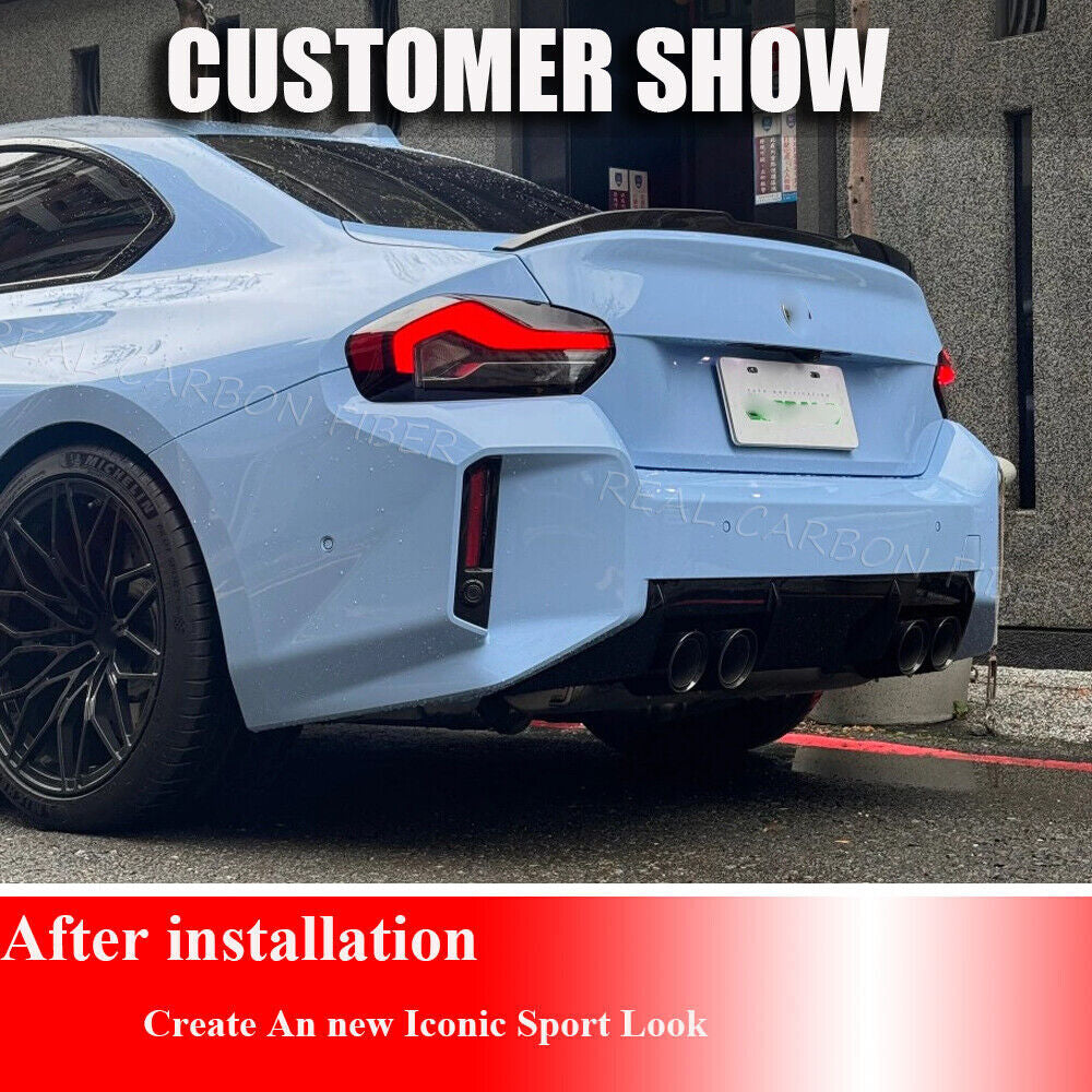 For BMW G42 G87 M240I 220I M2 Coupe 2022-2025 Rear Trunk Spoiler Wing DRY CARBON