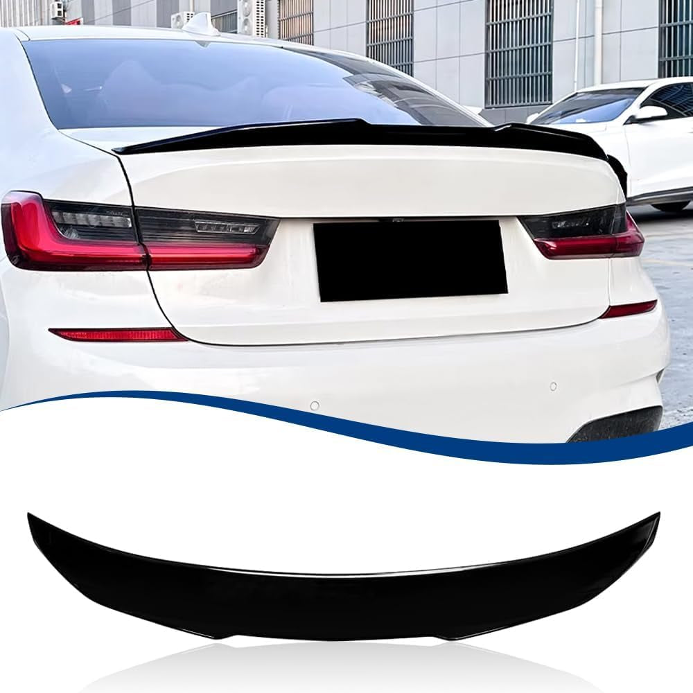 Carbon Fiber Pattern E90 Spoiler Psm-Style Compatible with (2005-2012) 3-Series E90 Sedan / E90 M3 Sedan