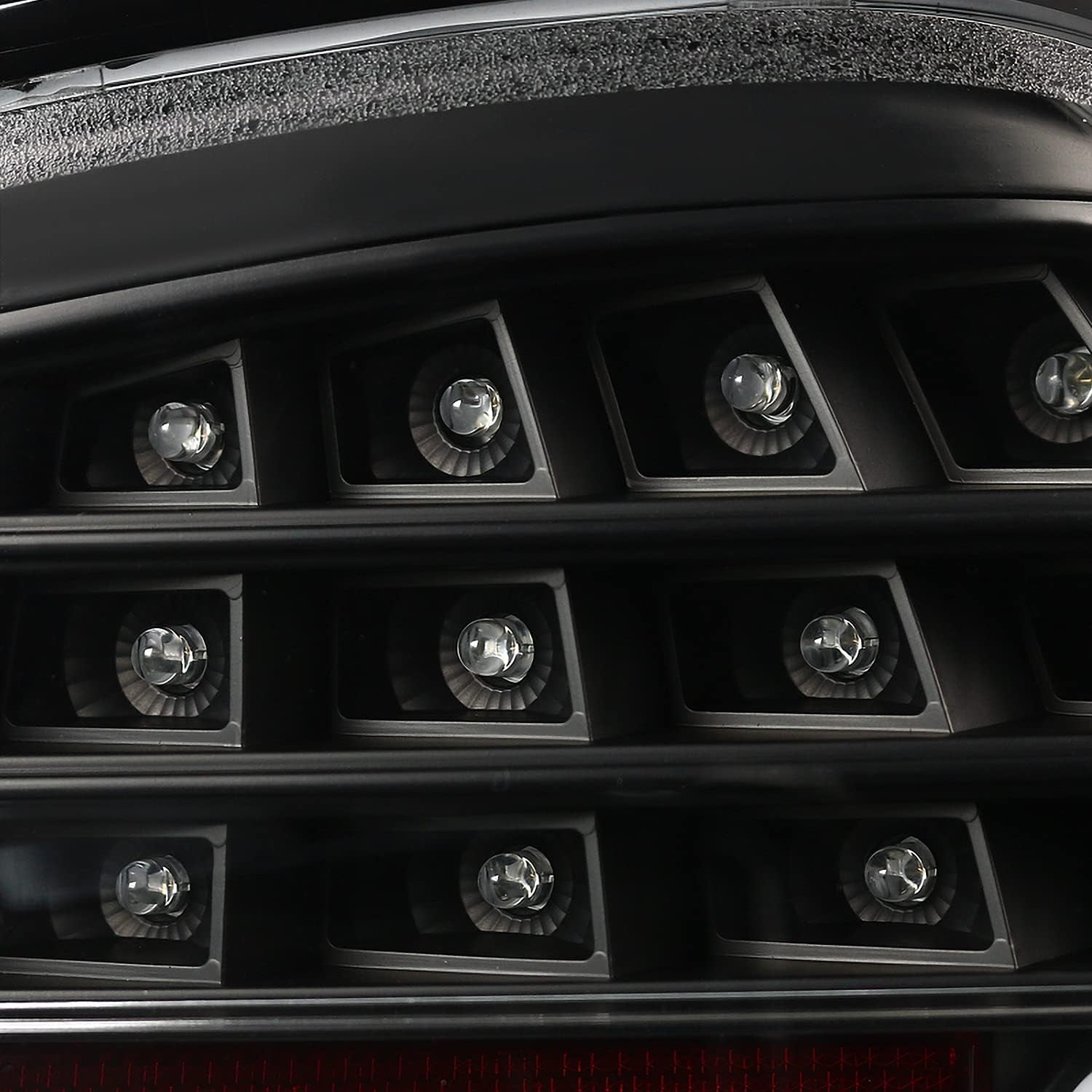 Black LED Tube Tail Lights Compatible with 2005-2008 BMW E90 3-Series 4-Door Sedan, Left + Right Pair Assembly