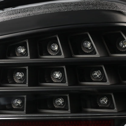 Black LED Tube Tail Lights Compatible with 2005-2008 BMW E90 3-Series 4-Door Sedan, Left + Right Pair Assembly