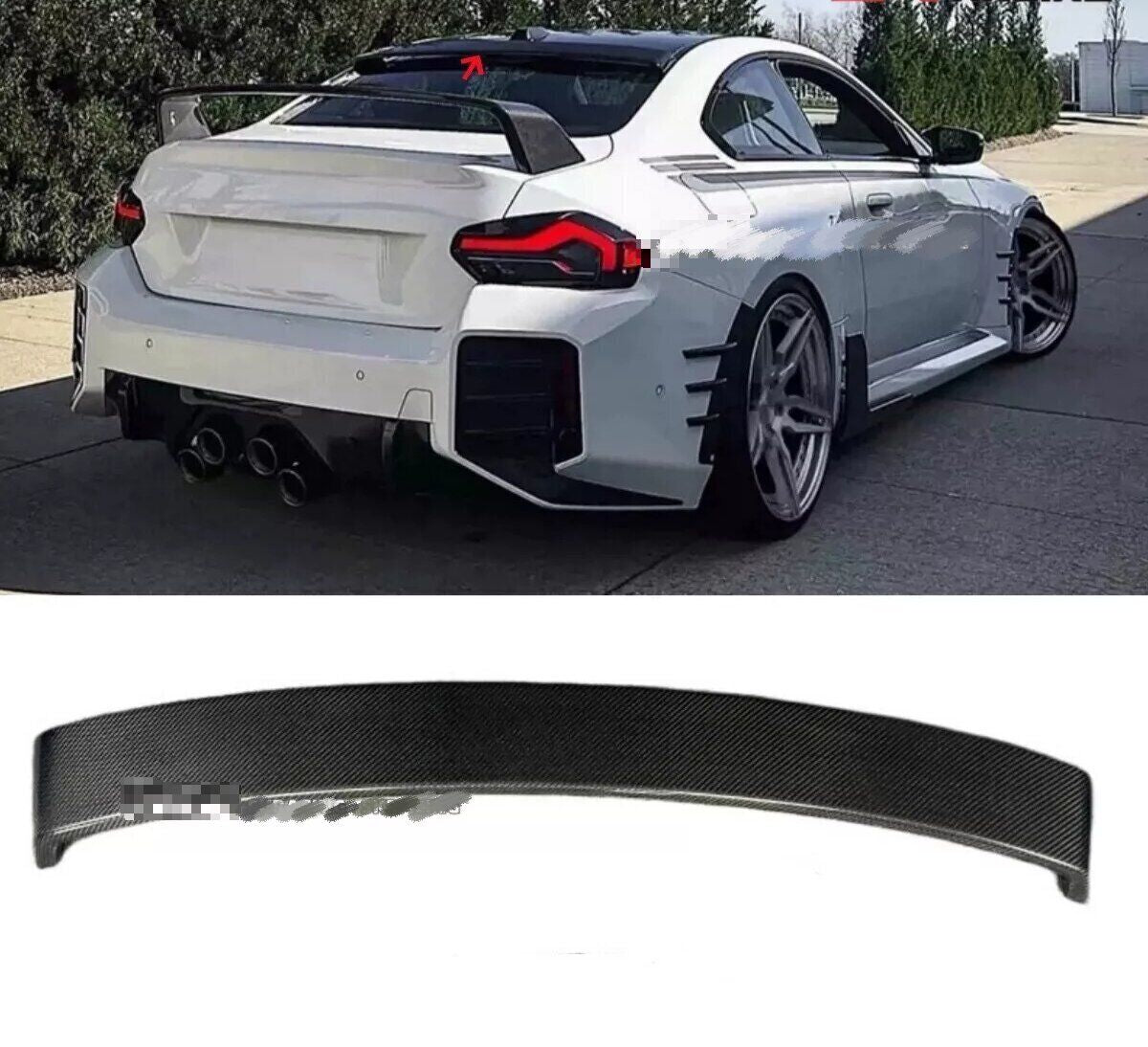 For BMW G87 M2 G42 2022-24 Carbon Fiber Rear Roof Visor Spoiler Window Wing Lip