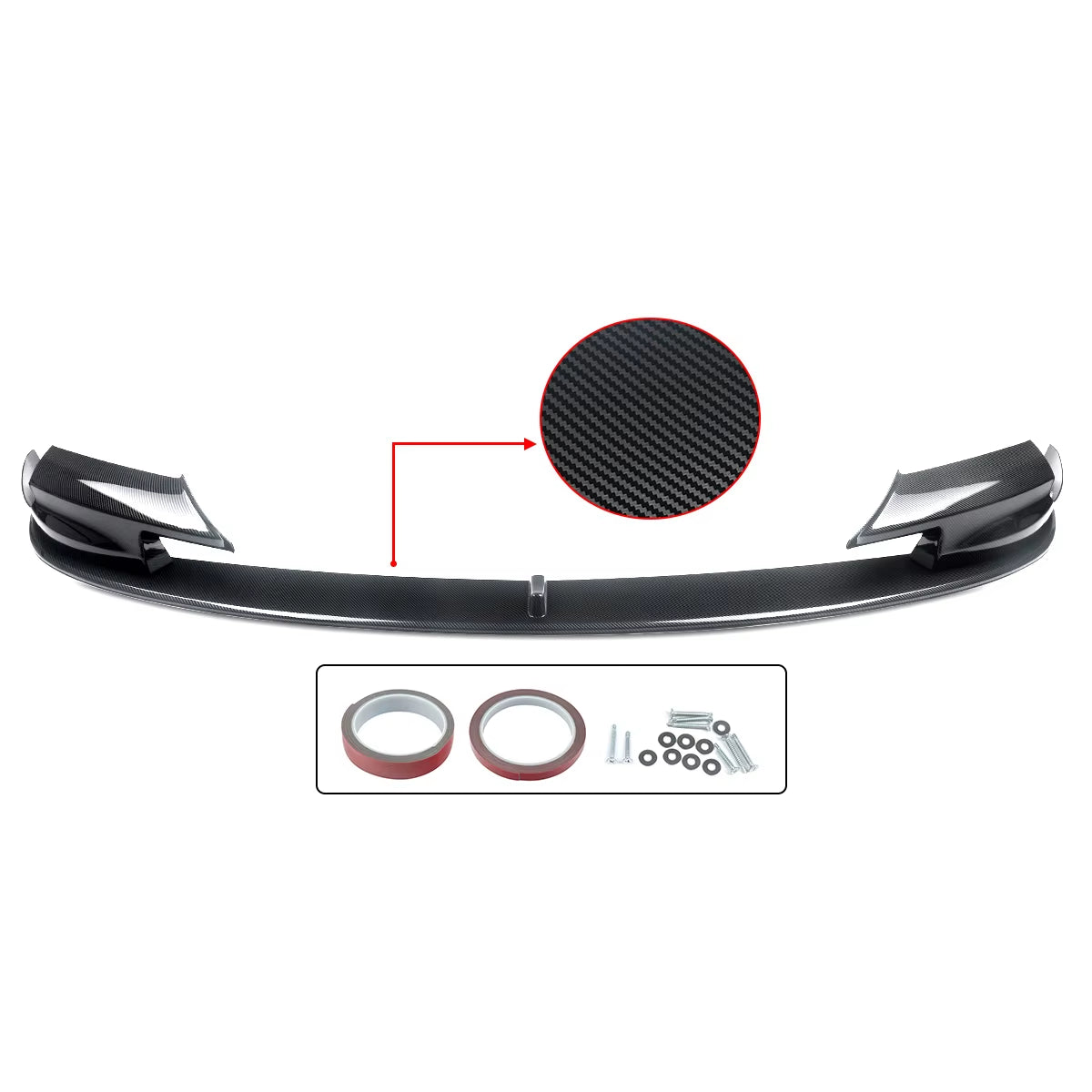 Front Lip Carbon Fiber Look Fits for 2012-2016 BMW 5 Series F10 M5 Front Bumper Spoiler Splitter Lip