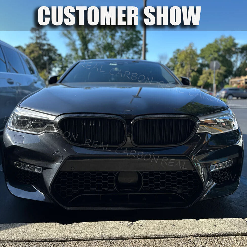 For BMW 5 Series G30 G31 G38 F90 M5 REAL CARBON Front Kidney Grill Grille 17-19