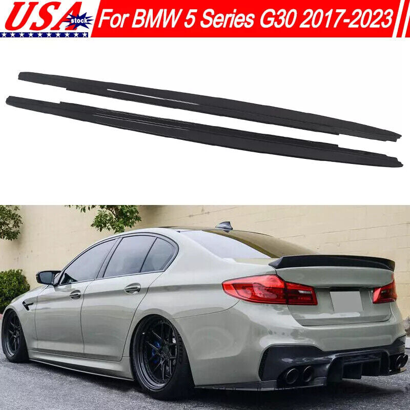 2X for BMW G30 530I 540I & F90 M5 Sedan 2017-22 MP Style Side Skirts Gloss Black