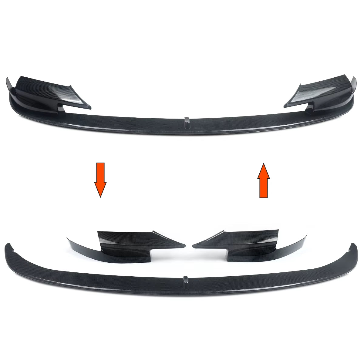 Front Lip Carbon Fiber Look Fits for 2012-2016 BMW 5 Series F10 M5 Front Bumper Spoiler Splitter Lip