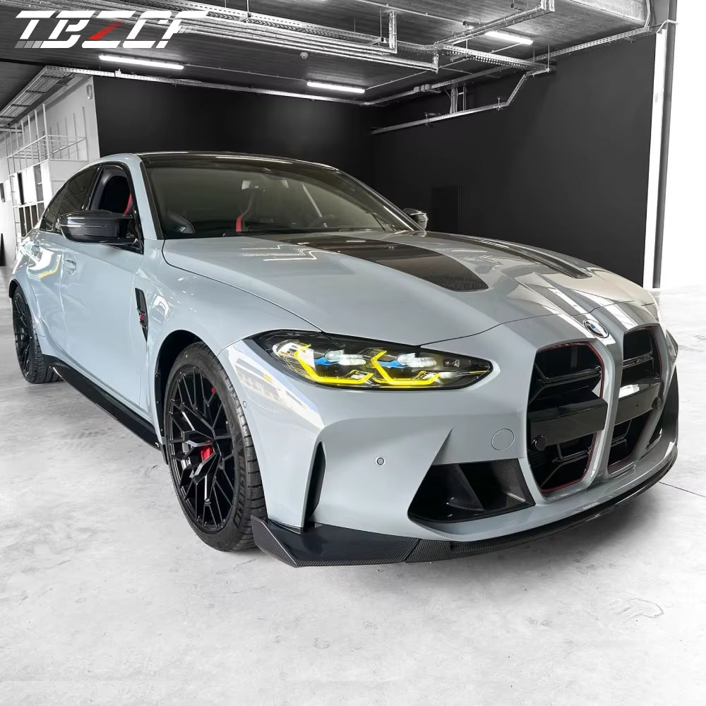 2021-2023 M3 M4 G80 G82 G83 CSL Style Front Bumper Lip Spoiler for BMW High Quality Real Dry Carbon Fiber Body Kit Accessories