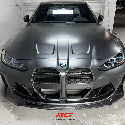 For BMW M4 G82 G83 M3 G80 Dry Carbon V Style Front Lip