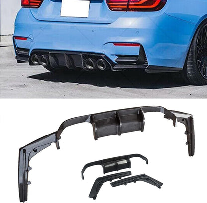 Rear Lip Bumper Diffuser Rear Diffuser Compatible with BMW F80 M3 & F82 F83 M4 2015-2020 Rear Bumper Lip Splitter (Carbon Fiber Look)