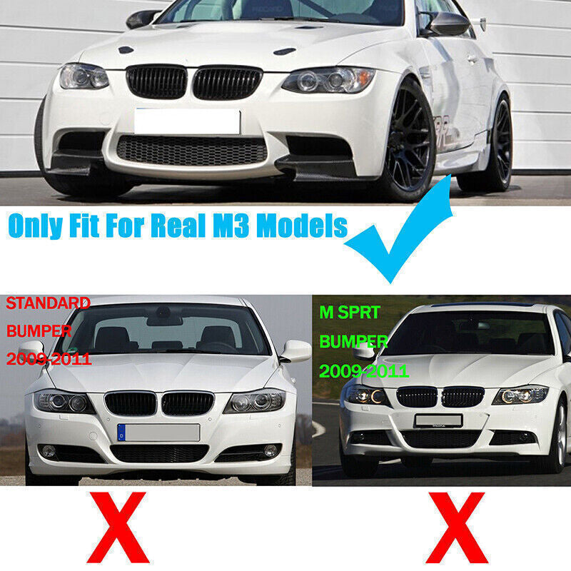 CARBON FIBER FRONT BUMPER LIP SPLITTERS SPOILER for 2008-2013 BMW E90 E92 M3 New