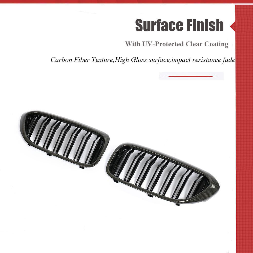 For BMW 5 Series G30 G31 G38 F90 M5 REAL CARBON Front Kidney Grill Grille 17-19