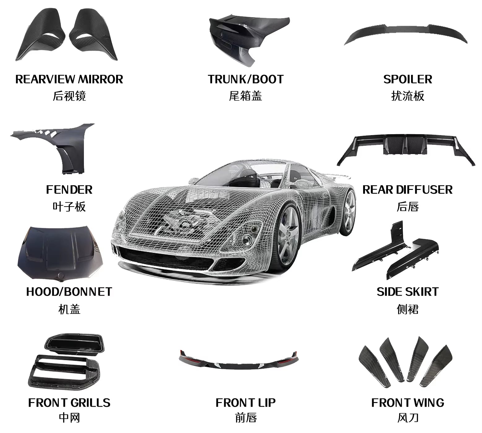 Var Style F80 M3 Car Carbon Fiber Front Engine Hood Vented Bonnet for Bmws M3 M4 F82 F80 F83