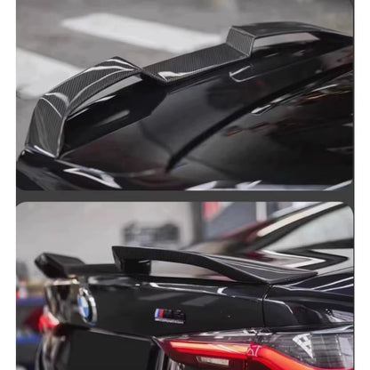 For BMW M3 G80 G22 M4 G82 2021+ Dry Carbon Fibre V Style Tail Fins Rear Spoiler Guide Wing Rear Wing Body Kit Decoration