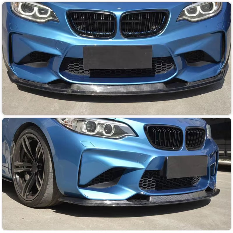 Carbon Fiber Car Front Bumper Lip Spoiler for BMW F87 M2 Base Coupe 2-Door 2016-2018 Auto Racing Front Lip Chin Apron Body Kit
