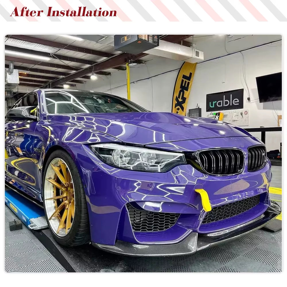 Carbon Fiber Car Front Bumper Lip Car Body Kits for BMW F80 M3 F82 F83 M4 2014-2019 Car Front Chin Spoiler Front Lip Spoiler