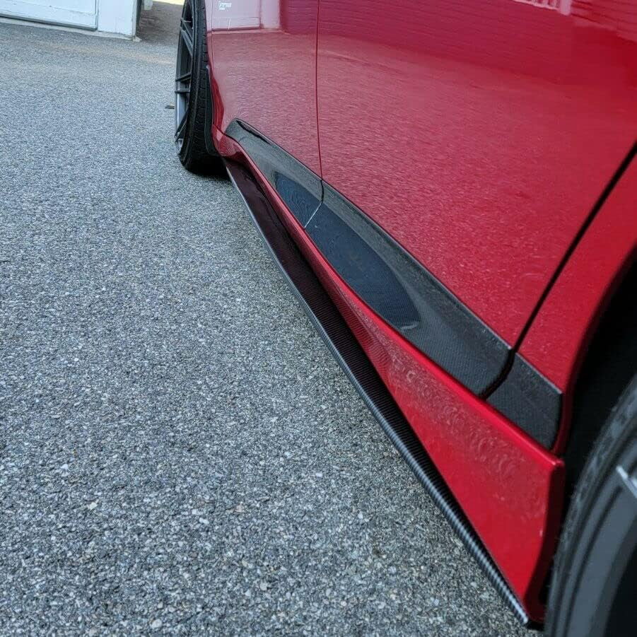 Side Skirts Rocker Panels Compatible with 2014-2019 BMW F80 M3 Rocker Panels Extension M-Performance Extended Style 80" L Carbon Fiber Painted