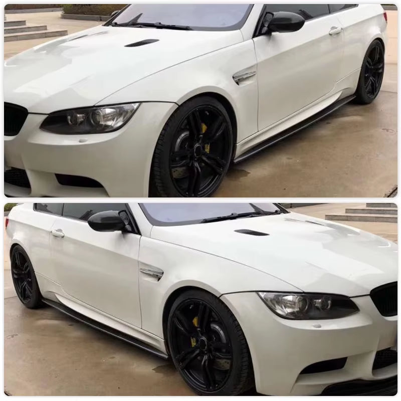 Carbon Fiber Car Side Skirts Extensions for BMW 3 Series E92 E93 M3 2008-2013 Side Door Bumper Apron Lip Spoiler Guard Body Kits