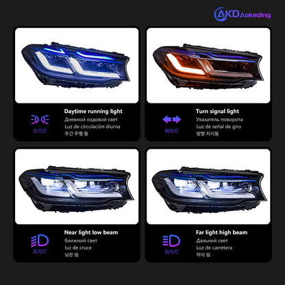 Car Lights for BMW G30 G38 2018-2022 5 Series LED Auto Headlight Assembly Upgrade Newest M5 Competition Design Accessories