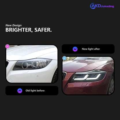 Car Lights for BMW E90 3 Series 2005-2012 LED Auto Headlight Assembly 318I 320I 325I Upgrade Laser Kit Design Tool Accessories