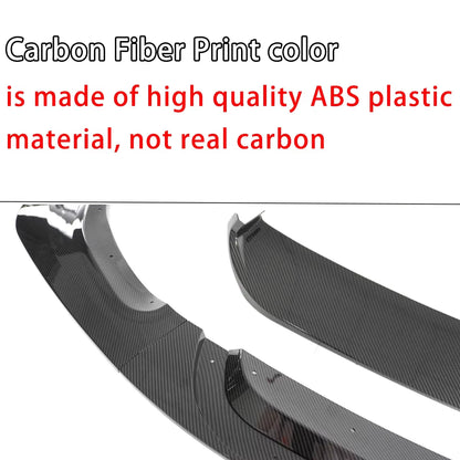 For BMW F80 M3 F82 F83 M4 2015-202 Front Bumper Lip Spoiler Splitter Body Kit Cars Accessories Carbon Fiber Print Glossy Black