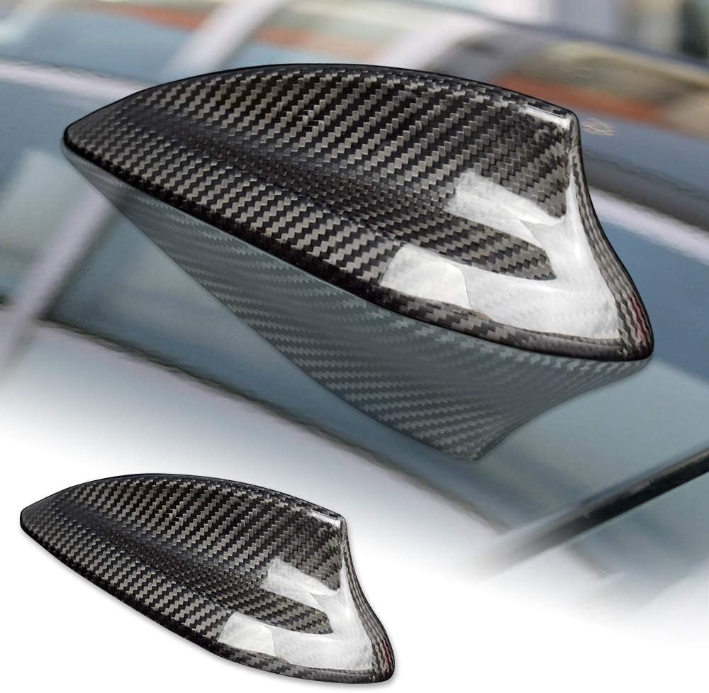 Carbon Fiber Car Shark Fin Antenna Cover Radio Signal Base Sticker for BMW F22 F87 M2 F30 F35 F80 M3 G20 F32 F36 F82 M4 G30 G38 F90 M5 G11 G12 Accessories (Black)