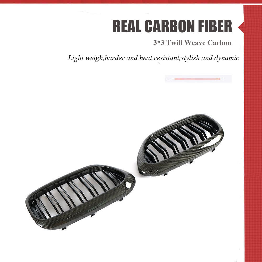 For BMW 5 Series G30 G31 G38 F90 M5 REAL CARBON Front Kidney Grill Grille 17-19