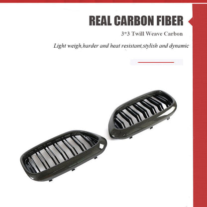 For BMW 5 Series G30 G31 G38 F90 M5 REAL CARBON Front Kidney Grill Grille 17-19