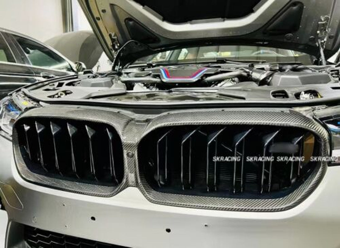 Real Carbon Fiber Front Grille Grill Cover for BMW 5 Series M5 F90 2021-2023