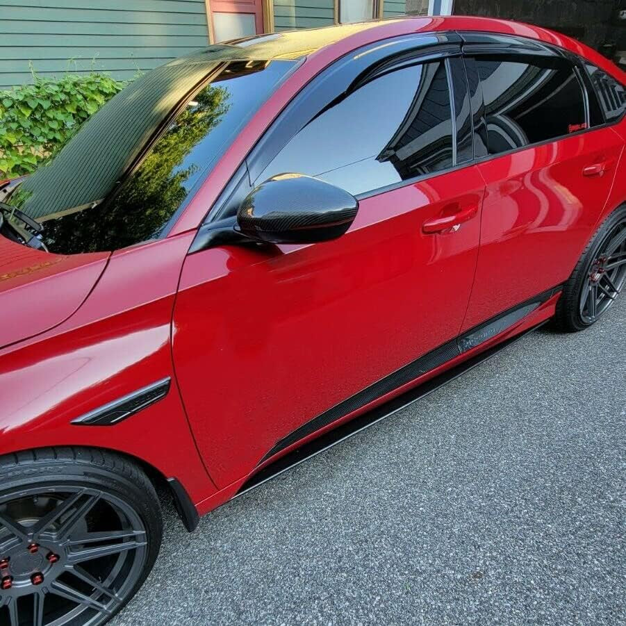 Side Skirts Rocker Panels Compatible with 2014-2019 BMW F80 M3 Rocker Panels Extension M-Performance Extended Style 80" L Carbon Fiber Painted