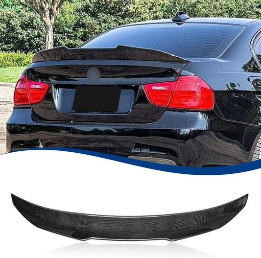 Carbon Fiber Pattern E90 Spoiler Psm-Style Compatible with (2005-2012) 3-Series E90 Sedan / E90 M3 Sedan
