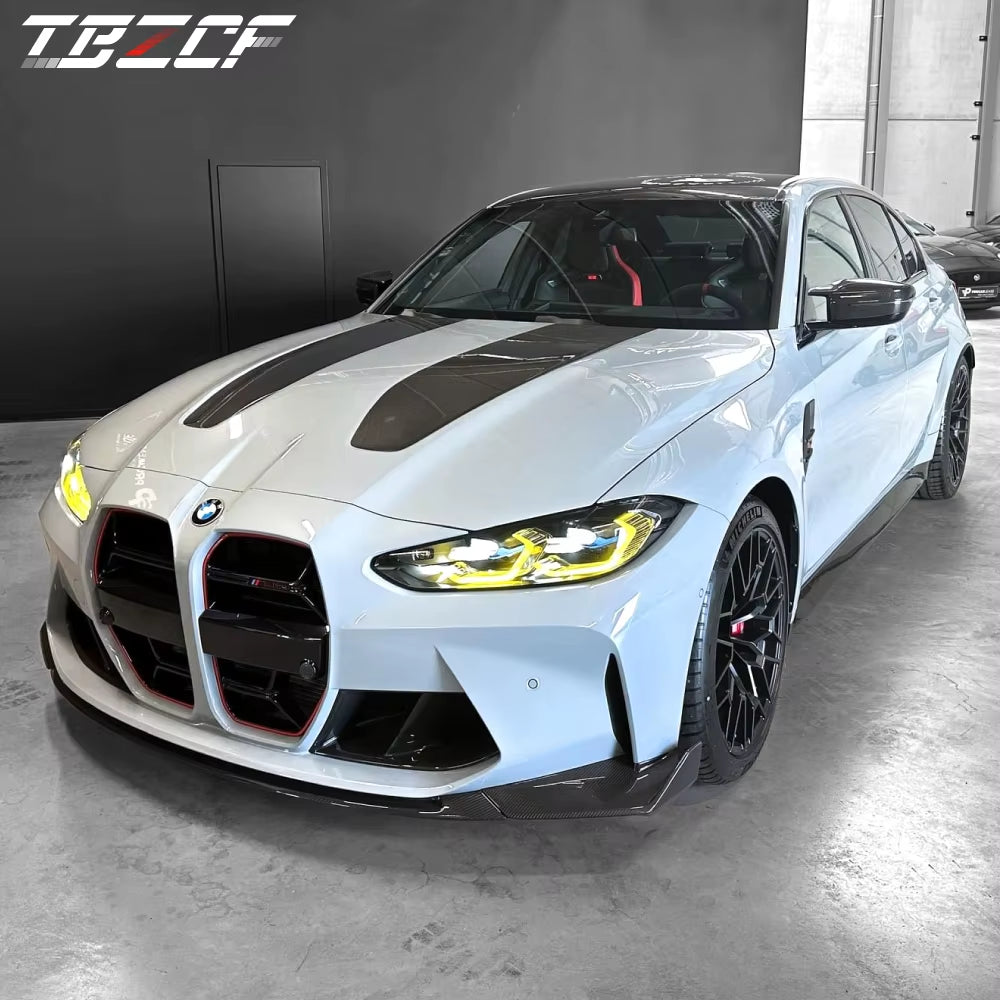 2021-2023 M3 M4 G80 G82 G83 CSL Style Front Bumper Lip Spoiler for BMW High Quality Real Dry Carbon Fiber Body Kit Accessories