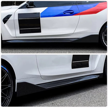 Carbon Fiber Side Skirts Extensions for BMW G82 M4 Coupe 2-Door 2021 2022 Car Racing Side Door Bumper Apron Lip Body Kits