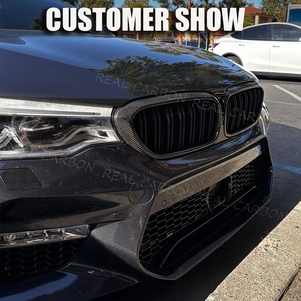 For BMW 5 Series G30 G31 G38 F90 M5 REAL CARBON Front Kidney Grill Grille 17-19