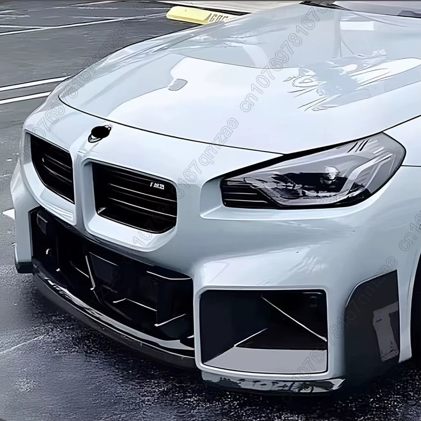 3PCS Front Bumper Spoiler Lip Lower Guard Blade Splitter for BMW 2 Series M2 G87 2023-2024 MP Style Guard Cover Tuning Kits