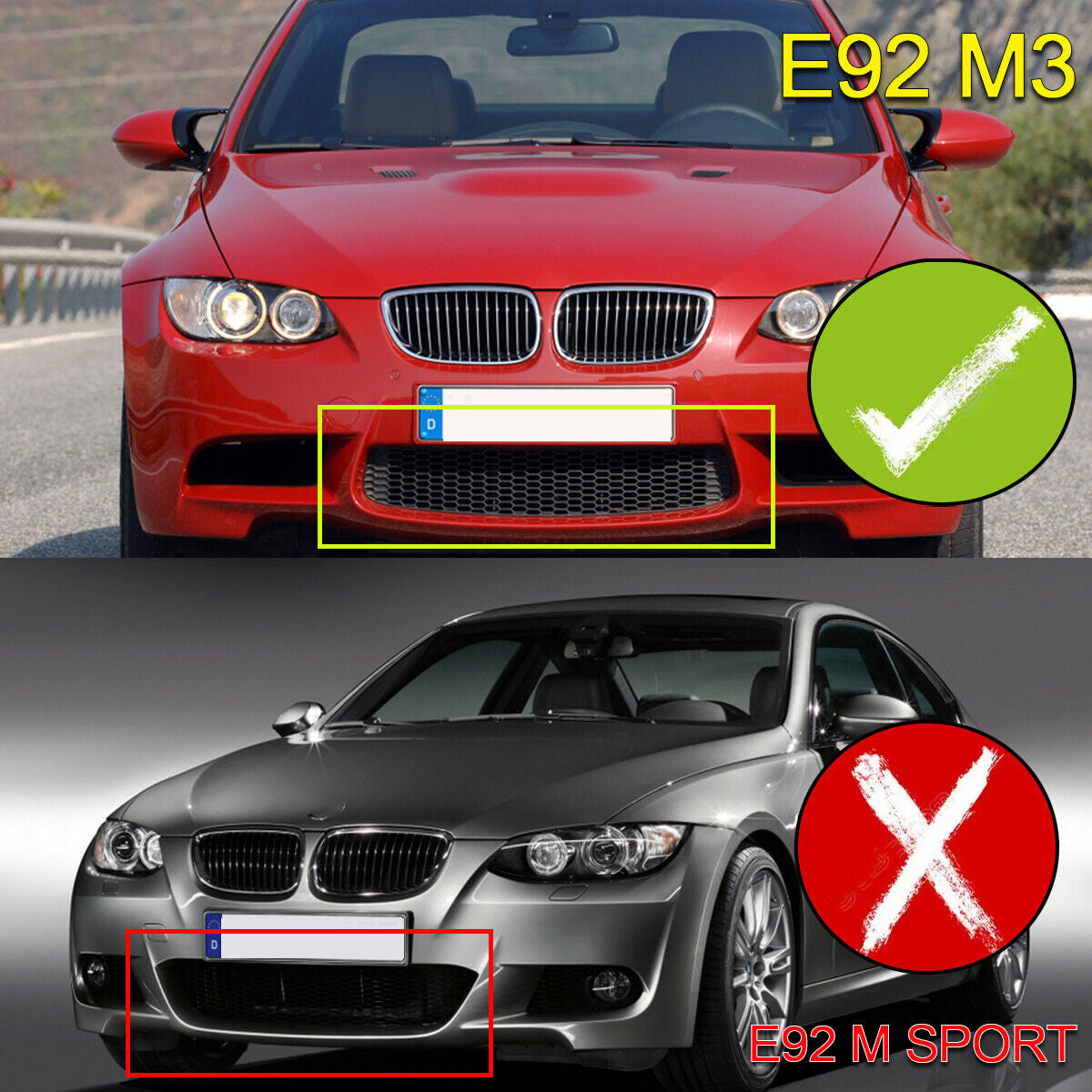 1X for 07-13 BMW E92 E93 M3 Carbon Fiber Style Front Bumper Lip Splitter Spoiler