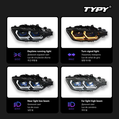 Car Lights for BMW 3 Series 2015-2018 F30 Headlight LED Projetor Head Lamp Daytime Running Light Automotive Accessories
