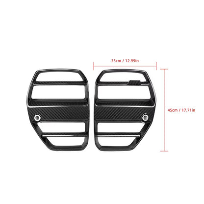 Bumper Racing Grills for BMW G80 G81 M3 G82 G83 M4 2021-In Real Carbon Fiber Front Kidney Grille Xdrive Competition Auto Fitment