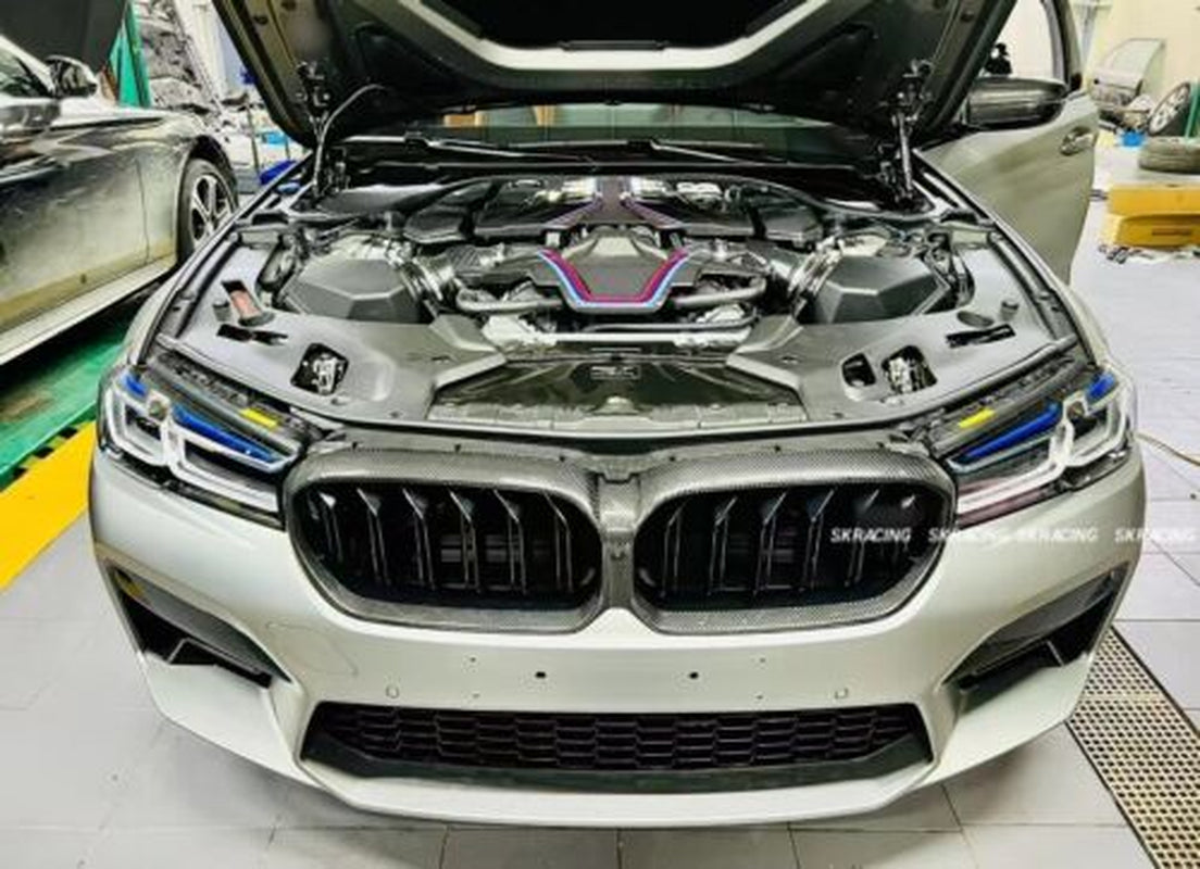 Real Carbon Fiber Front Grille Grill Cover for BMW 5 Series M5 F90 2021-2023